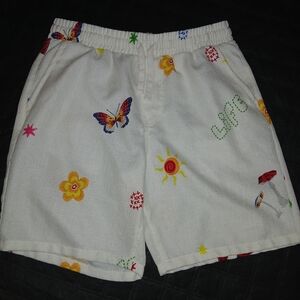 Men's Medium Malibu White Shorts with Colorful Accents